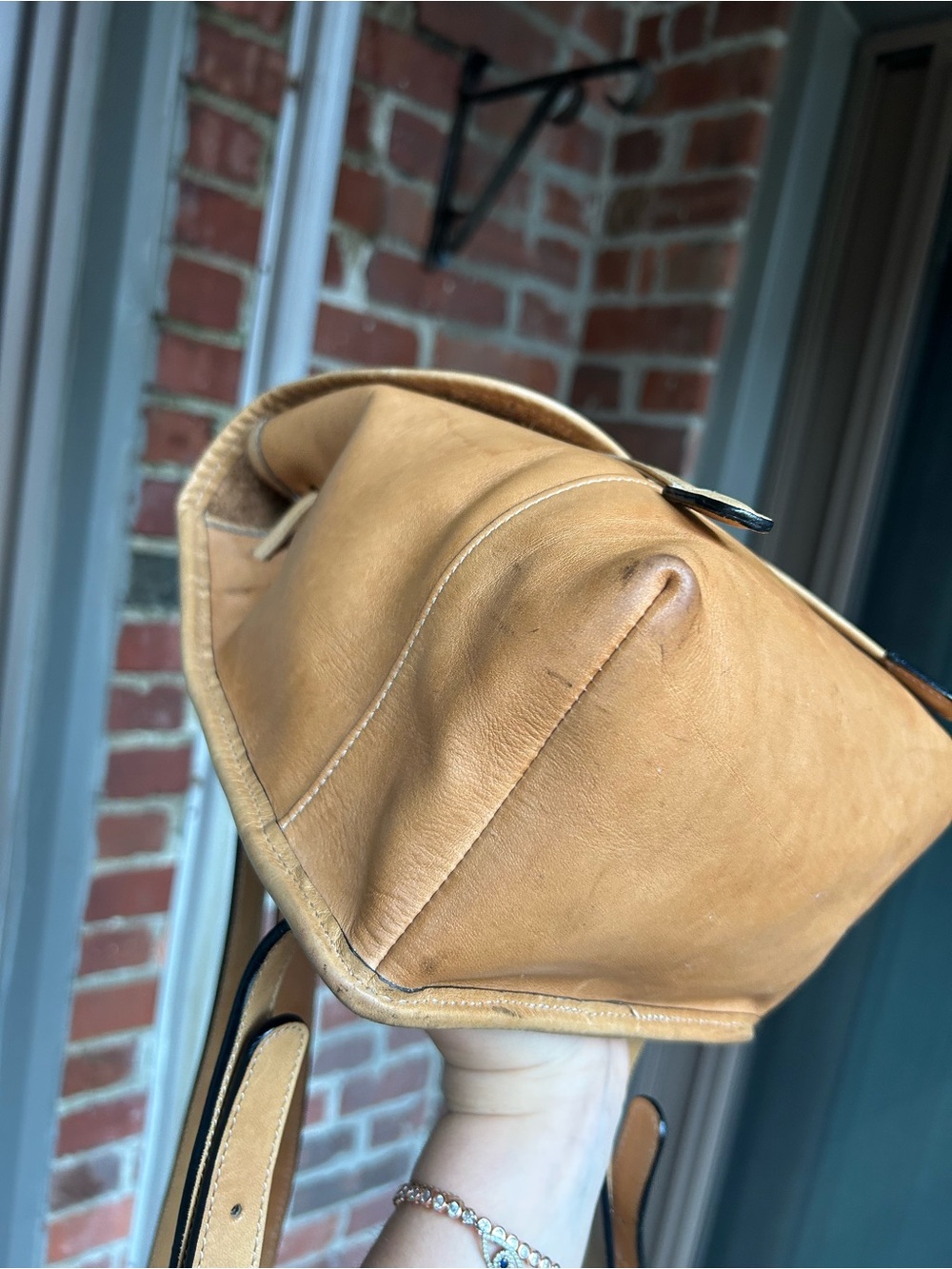 Vintage coach daypack 9960 tan burnished leather backpack yellow orange fall y2k - Picture 8 of 14